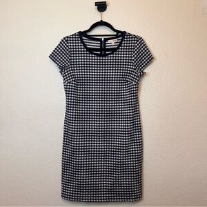 Madison Jules Navy Checkered Shift Dress Size Small Gingham Pattern